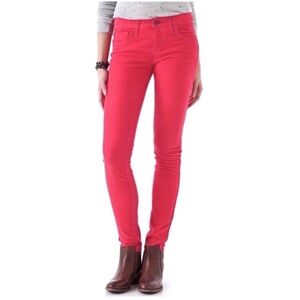 Free People Pink Corduroy Full Length Slim Straight Pants Size 29
